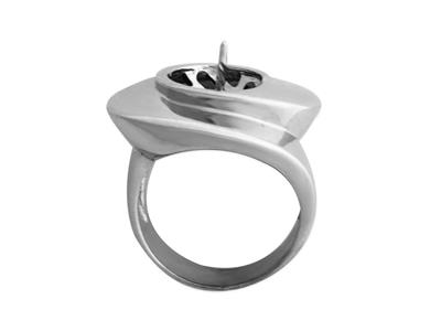 Ring Für Perlen Von 8 Bis 9 Mm, 925er Silber, Rhodiniert. Ref. Bg163 - Standard Bild - 1