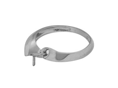 Ring Für Perlen Von 8 Bis 10 Mm, 925er Silber, Rhodiniert. Ref. Bg131 - Standard Bild - 1