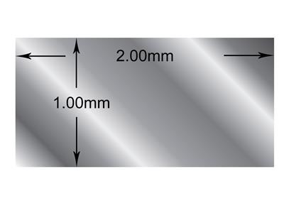 Rechteckiger Draht Aus Feinsilber, 2,00 x 1,00 mm, Weichgeglüht, 100 % Recyceltes Silber - Standard Bild - 2