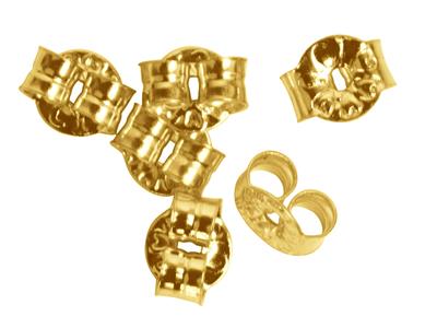 9 Kt Gelbgold-ohrmuttern Sc30, 0,005 zoll, 6er-pack, 100 % Recyceltes Gold - Standard Bild - 3