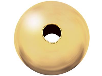 Perle Mit 2 Löchern Aus 9 Kt Gelbgold, Schlicht, Rund, 4,0 mm - Standard Bild - 1