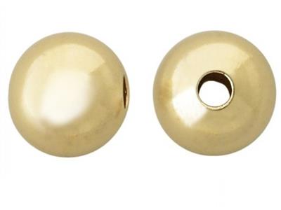 Perle Mit 2 Löchern Aus 9 Kt Gelbgold, Schlicht, Rund, 4,0 mm - Standard Bild - 2