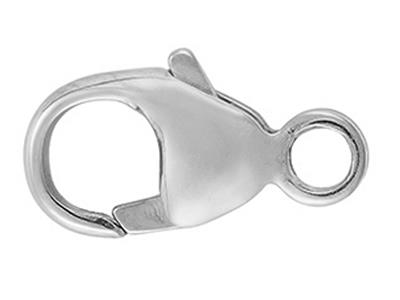 Gewolbter, Geprägter Handschellenverschluss Mit Integriertem Ring 8 Mm, 18k Weißgold, Rhodiniert. Ref. 27001 - Standard Bild - 1