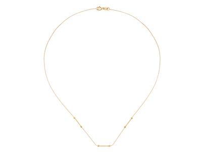 Venezianische Halskette Mit 3 Stäben Für Perlen, 41 Cm, 18k Gelbgold - Standard Bild - 1