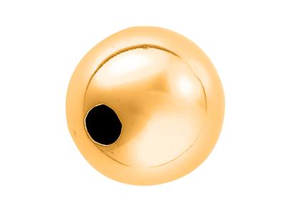 Glatte, Halbleichte Kugel Mit 2 Lochern, 4 Mm, 18k Gelbgold. Ref. 04772, Pro Stück - Standard Bild - 1
