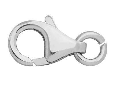 Gewolbter, Geprägter Handschellenverschluss Mit Freiem Ring 11 Mm, 18k Weißgold Rhodiniert. Ref. 17028 - Standard Bild - 1