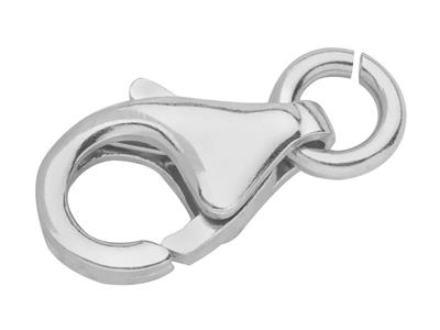Gewolbter, Geprägter Handschellenverschluss Mit Freiem Ring 11 Mm, 18k Weißgold Rhodiniert. Ref. 17028 - Standard Bild - 2