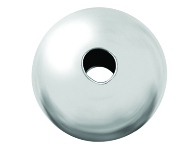 Perlen, Sterlingsilber, Einfach, Rund, 5 mm, Zwei Bohrungen, 10er-pack - Standard Bild - 1