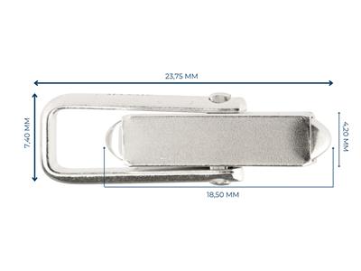 Manschettenknopf Aus Sterlingsilber, Rechteckig, U-knebel, Schweres Gewicht, 100 % Recyceltes Silber - Standard Bild - 1