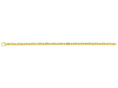 Feines Armband Mit Hohlen Gliedermaschen 4 Mm, 18,5 Cm, 18k Gelbgold - Standard Bild - 1