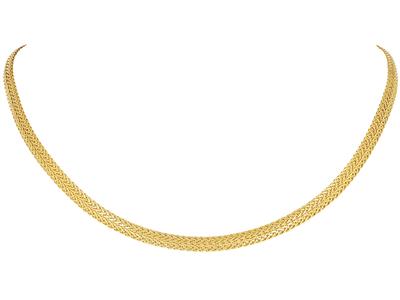 Doppelte Halskette Palme Flach Gerade 5,30 Mm, 45 Cm, 18k Gelbgold - Standard Bild - 1