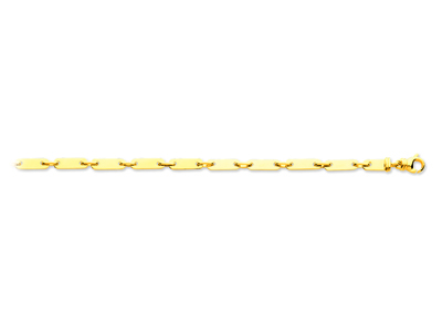Herrenarmband Plättchen Mit Zwischenring 3,9 Mm, 21 Cm, Gelbgold 18k - Standard Bild - 1