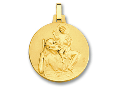 Christophorus-medaille 18 Mm, 18k Gelbgold - Standard Bild - 1