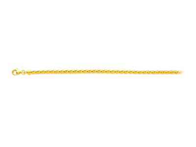 Armband Aus Hohlem Palmwebgeflecht 3 Mm, 18 Cm, 18k Gelbgold