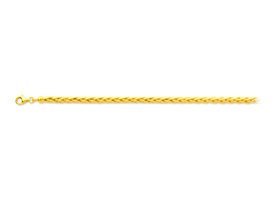 Armband Aus Hohlem Palmwebgeflecht 4 Mm, 18 Cm, 18k Gelbgold - Standard Bild - 1
