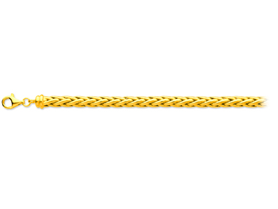 Armband Aus Hohlem Palmwebgeflecht 6 Mm, 19 Cm, 18k Gelbgold - Standard Bild - 1