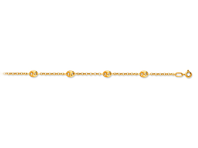 Armband Kette Alternée Kaffeebohnen 4,7 Mm, 18 Cm, 18k Gelbgold - Standard Bild - 1