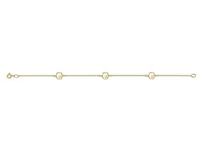 Armband 3 Durchbrochene Blumen 8 Mm, 0,7 Mm, 19 Cm, 18k Gelbgold - Standard Bild - 1