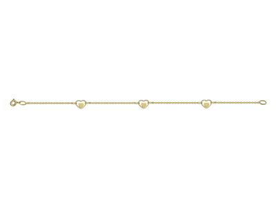 Armband 3 Durchbrochene Herzen 6,5 X 8 Mm, 0,7 Mm, 19 Cm, 18k Gelbgold - Standard Bild - 1