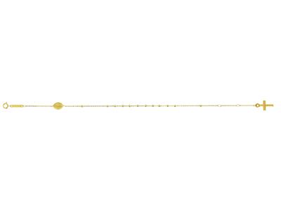 Armband Rosenkranz Kette Kreuz Und Wundertätige Jungfrau, 20 Cm, 18k Gelbgold - Standard Bild - 1