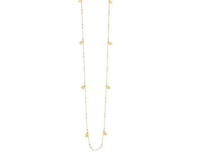 Halskette 8 Sterne Mit Troddeln, 80 Cm, 18k Gelbgold