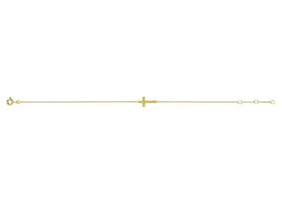 Armband Kreuz An Kette, 18 Cm, 18k Gelbgold - Standard Bild - 1