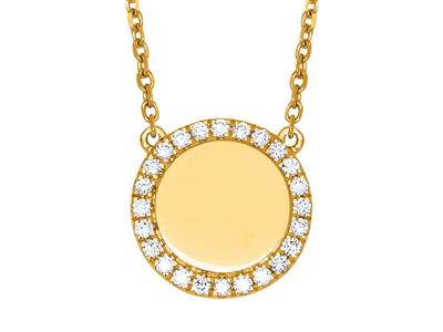 Halskette Jeton Mit Diamanten 0,19ct, 42 Cm, 18k Gelbgold - Standard Bild - 2