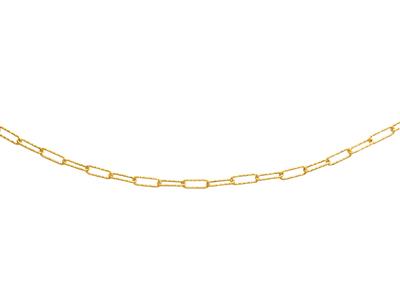 Halskette Aus Gehämmertem Rechteckgeflecht 3 Mm, 45 Cm, 18k Gelbgold - Standard Bild - 1