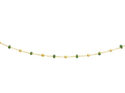 Halskette Grüne Kugeln, 42 Cm, 18k Gelbgold - Standard Bild - 1