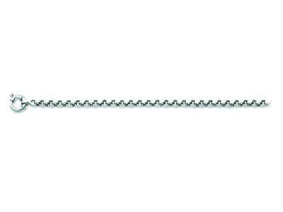 Jaseron-maschenarmband 4,80 Mm, 19 Cm, 18k Weißgold, Rhodiniert - Standard Bild - 1