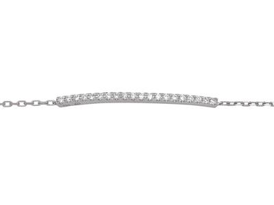 Armband Linie An Kette, Diamanten 0,10ct, 16-17-18 Cm, 18k Weigold