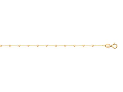 Armband Mit Ziselierten Kugeln 1,80 Mm, An Venezianer-kette, 17+3 Cm, 18k Bicolor-gold - Standard Bild - 1
