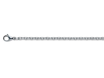 Gliederkette Aus Sterlingsilber, 28/14, Quadratischer Diamantschliff, 45 cm, Ohne Punzierung - Standard Bild - 2
