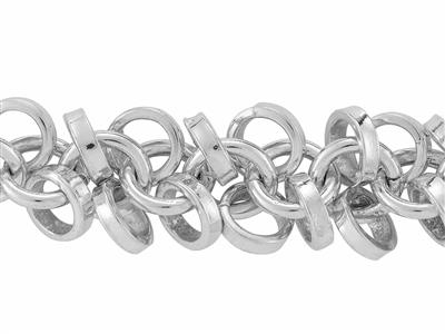 Phantasie-maschenkette Mit Mehreren Ringen 5 Mm, Silber 925. Ref. 10062 - Standard Bild - 1