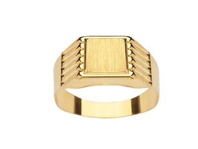 Kleiner Quadratischer Ring 9 Mm, 18k Gelbgold, Finger 52 Geschlossen - Standard Bild - 1