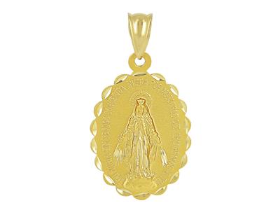 Medaille Wundertätige Jungfrau 25 X 18 Mm, Festonierte Ränder, 18k Gelbgold - Standard Bild - 1