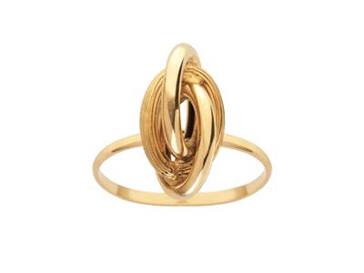 Ring Forcierter Knoten, 8,50 X16 Mm, 18k Gelbgold, Finger 58