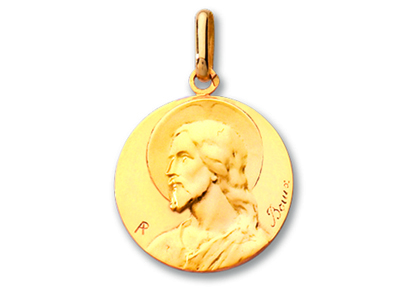 Christus-medaille, 18k Gelbgold, Matt Und Poliert