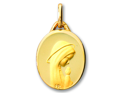 Medaille Betende Jungfrau, 18k Gelbgold