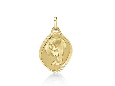 Medaille Ste Vierge Fantaisie 19 Mm, Gelbgold 18k - Standard Bild - 1