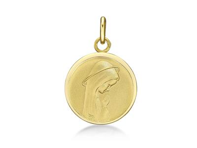 Medaille Ste Vierge Massiv 17 Mm, 18k Gelbgold