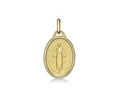 Medaille Wundertätige Jungfrau 17 Mm, 18k Gelbgold - Standard Bild - 1