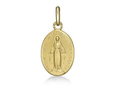 Medaille Wundertätige Jungfrau 13 Mm, 18k Gelbgold