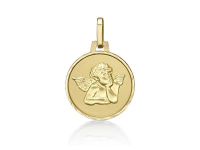 Medaille Engel Phantasie 14 Mm, Gelbgold 18k - Standard Bild - 1