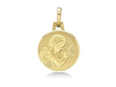 Medaille Engel Massiv 14 Mm, Gelbgold 18k - Standard Bild - 1