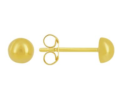 Ohrringe Halbkugel 4 MM Geschlossen, 18k Gelbgold - Standard Bild - 1
