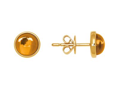 Ohrringe Citrin-cabochons 1,90ct, 18k Gelbgold - Standard Bild - 1