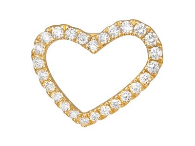 Pend Coeur Asymetrique Diamants 0,13ct Or Jaune 18k - Standard Bild - 1