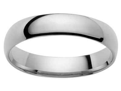 Trauring 1/2 Confort Ring, 4,00 X 2,00 Mm, 18k Weißgold, Finger 69 - Standard Bild - 1