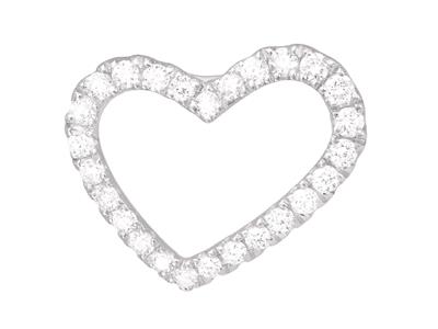 Pend Coeur Asymetrique Diamants 0,13ct Or Gris 18k - Standard Bild - 1